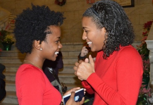 iwriteaboutfeminism:  (photos and article by Mariah Stewart) Two Prominent Ferguson Protesters Get Engaged  “You are looking at two people that stood shoulder to shoulder, faced rubber bullets, tear gas and discrimination. … To be a black woman in