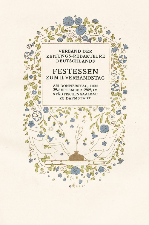 design-is-fine:Emil Orlik, corporate design for the events of the German newspaper Editors Society, 