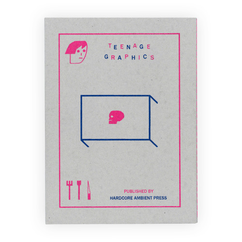 elevatorteeth:TEENAGE GRAPHICS by elevator teeth 28 page, 2 color risograph zine with embossed cover