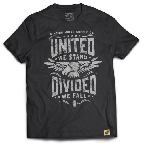 “United We Stand, Divided We Fall” T’s and burlap prints are now available for pre