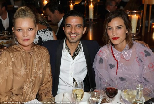 chungit-up: Kate Moss, Imran Amed and Alexa Chung attend the Business of Fashion #BoF500 Gala Dinner
