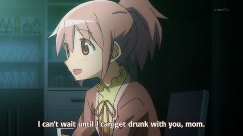 griffmstr:gekkougaaa:wendywhite13: sliceolyfe:  TOMORROW IS MADOKA KANAME’S BIRTHDAY. OUR GOD IS GOING TO BE ANOTHER YEAR OLDER. tomorrow is the night junko gets up without quite knowing why, pours herself a scotch, and then…pours a second. like she