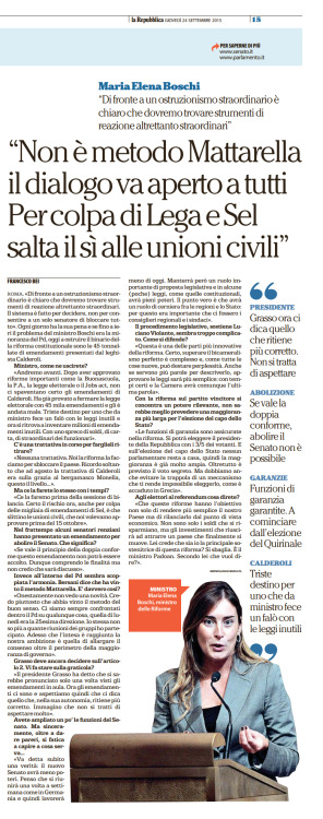 La Repubblica, 24 Settembre 2015