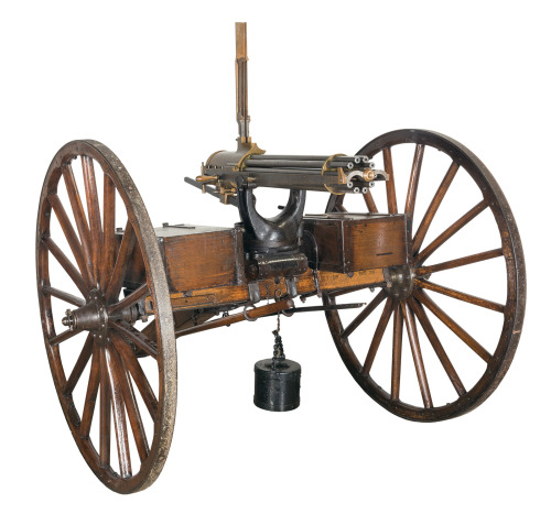 Rare Spanish American War Colt Model 1897 Gatling gun with original carriage. Estimated Value: $110,