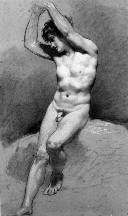 Seated Male Nude, 1800, Pierre-Paul Prud'hon