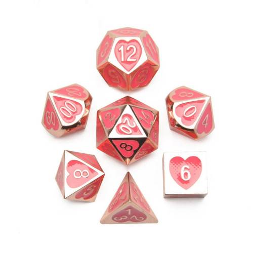 long-pale-and-handsome:figdays: Love Heart DnD Dice Set // MMzakkahappysupplies @damesanddragons the