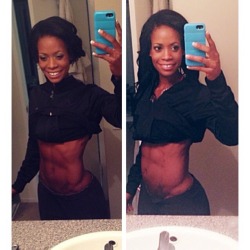 fit-black-girls:  Junk food is real! before the show on the first picture, the second picture is after the show at night after I ate pizza, and burgers. This is only 1 day!! Not a week or two or a month or a year. Its REAL!!!  I like the 2nd picture