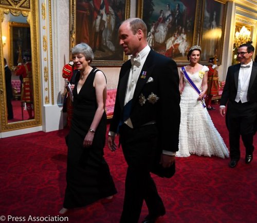 theroyalweekly: This evening The Duke and Duchess of Cambridge attended the #USStateVisit Banquet, h