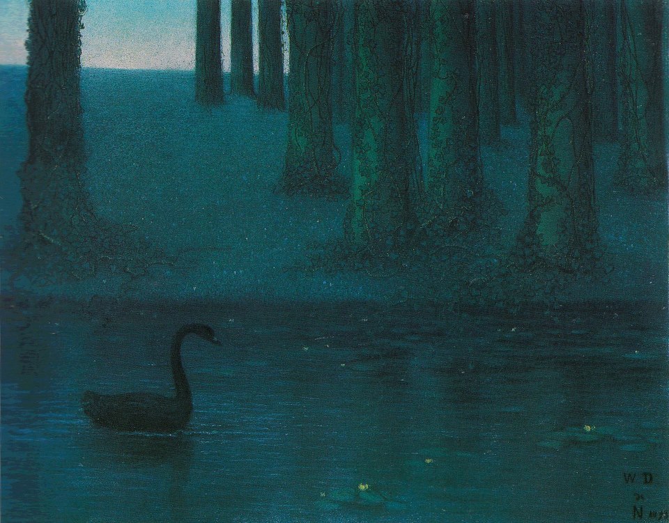 William Degouve de Nuncques - Black Swan (Il cigno nero) (1893)