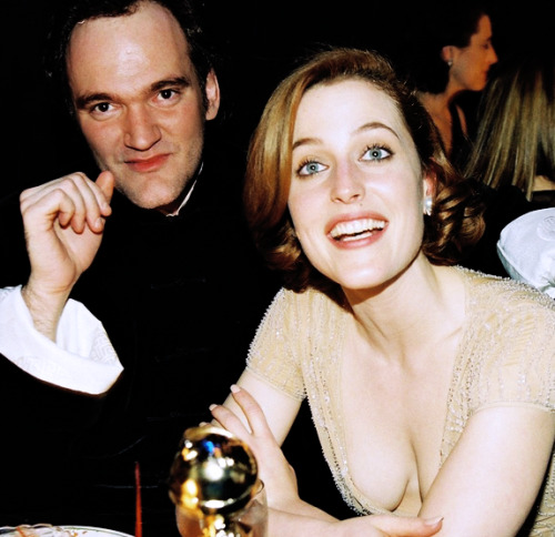 scully1964:  Quentin Tarantino + Gillian AndersonGolden Globes ‘97 