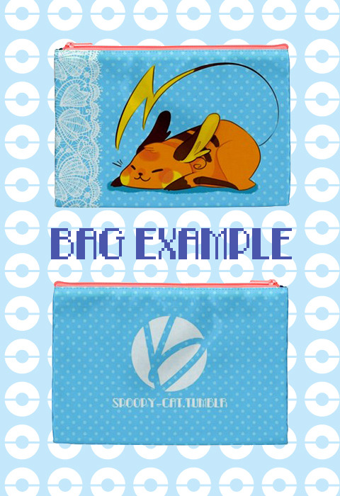 ~RAICHU AND JIRACHI ZIPPER BAG PRE-ORDERS ARE OPEN~ 8x5 inch polyester bag with smaller zipper compa