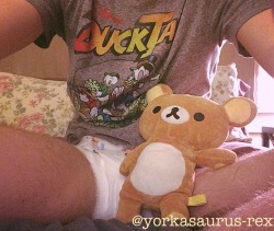 yorkasaurus-rex:  Rilakkuma and I getting ready for bed the other night. 