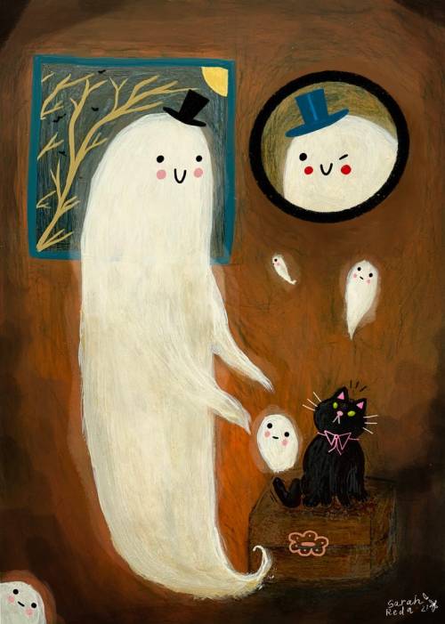 figdays:    Ghosts! Print // sarahredaillust