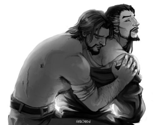 Jesse gently takes care of Hanzo&rsquo;s wounds - both the ones on his body and those in his soul St