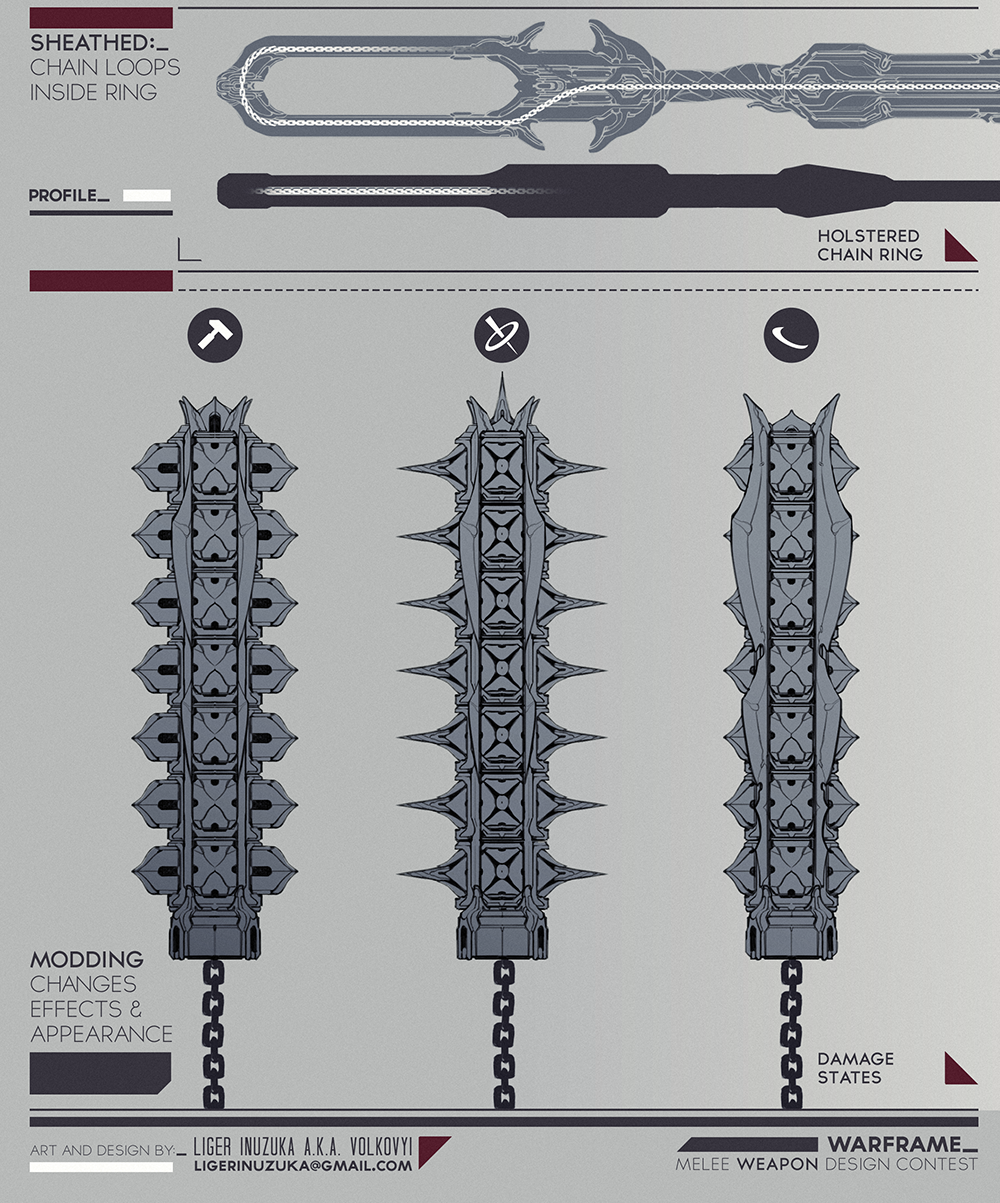 the-liger-art:  Warframe: Buzdovan - Tenno Flail Weapon Design  by Liger Inuzuka
