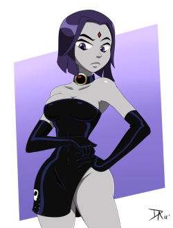 dalley-alpha:Raven in a dress yummy~ ;9