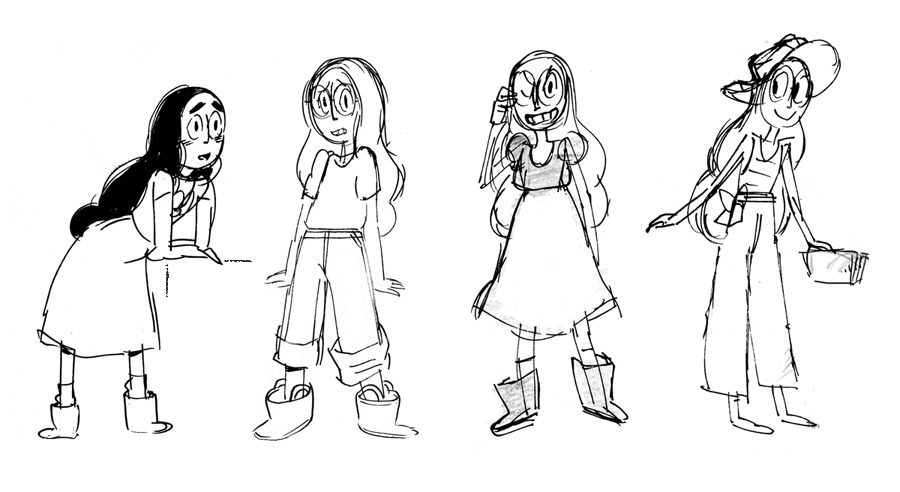 Storyboard Supervisor Kat Morris says:  Some outfit ideas for Connie in “Bubble