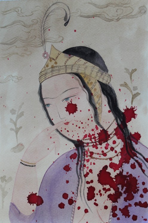 thetehrantimes: Maryam Rastghalam Top/Left: ‘Untitles’ - 2015 (Ink and watercolour on ca