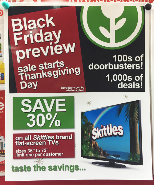 obviousplant:  I added some fake Black Friday deals to this store’s weekly in-store flyer 