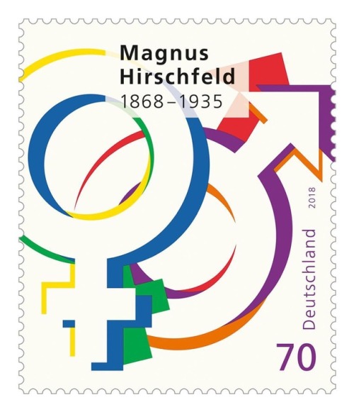 Today the German government issued a postage stamp in honor of #MagnusHirschfeld. In 1897, Hirschfel