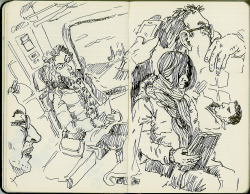 fuckyeahmoleskines:  Train Sketches. Dan Hallett