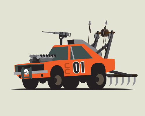 scottparkillustration:  Mad Max Movie Cars.Planet-Pulp puts out a monthly illustration challenge, and this month is was movie vehicles. Clearly, within my wheelhouse. However, I soon realized I’ve pretty much already drawn almost every movie car, so