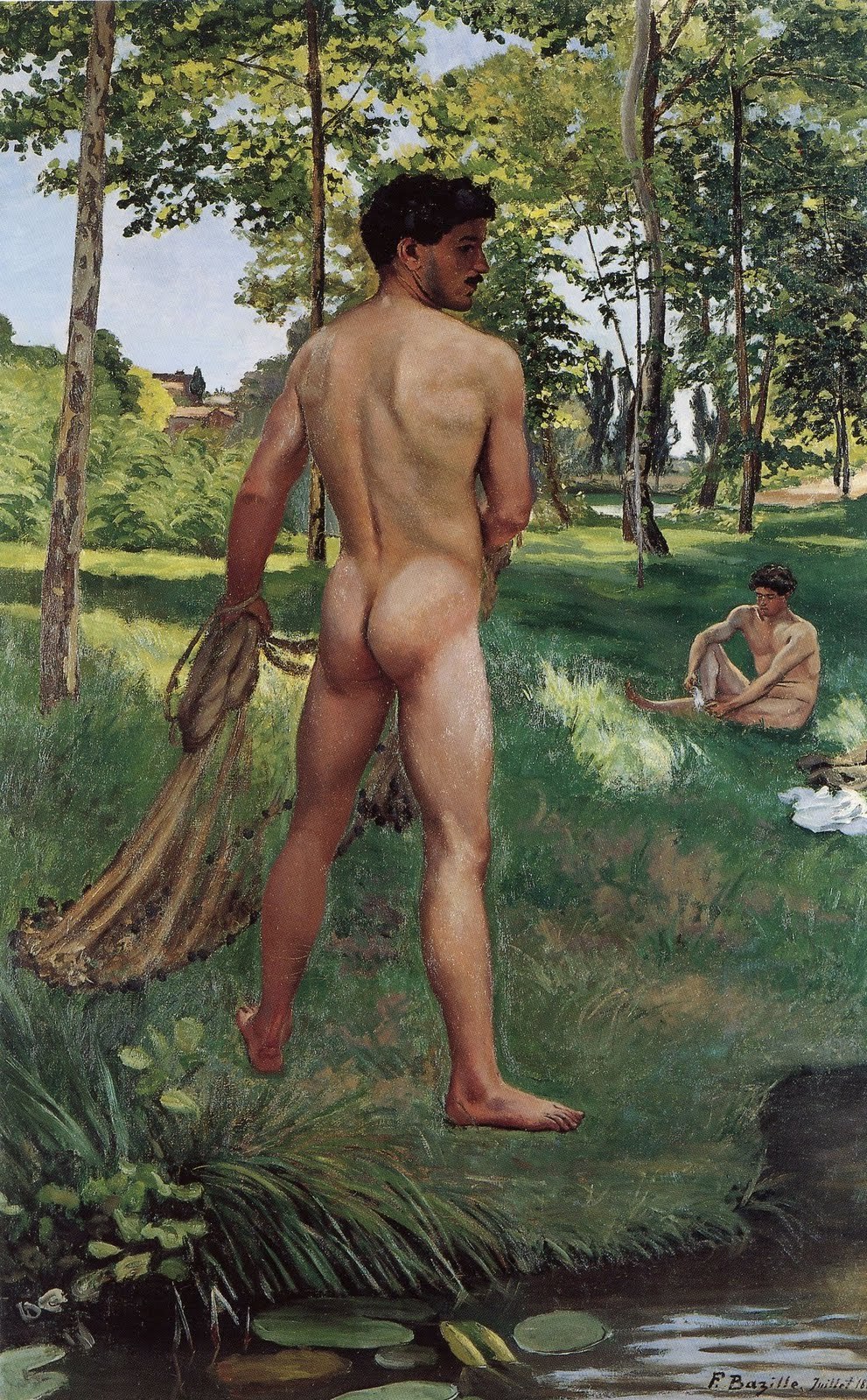 keepcalmandmasturbatetomyarchive:  Frédéric Bazille, Fisherman with a Net (1868),