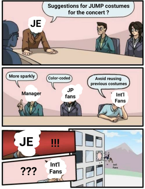 Part 2 of the conference meme featuring JUMP, JE and the fans