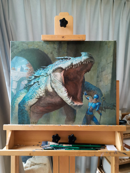 Wardscale CrocodileAD: Dawn MurinOil on canvas 40*50cm