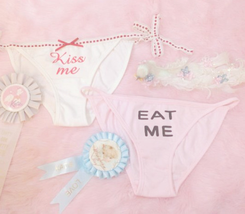 apolausticpursuit:  queen–nymphetamine:  nymphetfashion:  🎀100% ANGEL / Daddy’s little Girl / OFF LIMITS🎀 🎀Kiss Me / Eat Me / Good Girl / ‘Good Girl’ Panties (In ‘Yes Daddy’, ‘Bad Witch’, ‘Fancy Bitch’ & ‘Satans Girl’) Use