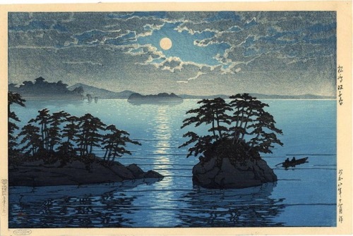 Kawase Hasui, Futago Island, Moonlight at Matsushima