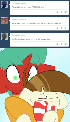 ask-glittershell:  Oh sweet Luna I just hugged him without thinking!!  What do I do?!  X3!