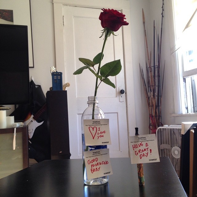 I slept on the couch (sometimes the bf has bad snoring) but he totally made my morning