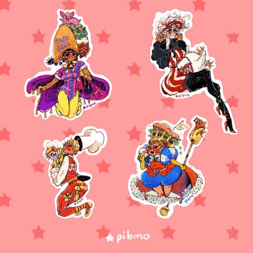 added fast food ⭐⭐ girls stickers to my shop finally!!! pre-order open until march 19th, also extend