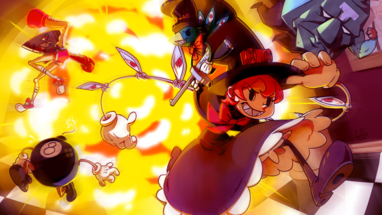 myrmidonx:  Skullgirls Steam Card Art 2/2