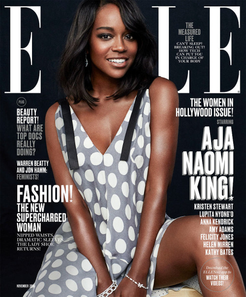 perfect-blackgirls:  soph-okonedo:    Lupita Nyong’o and Aja Naomi King cover “ELLE” The Women in Hollywood issue November 2016  This is everything 🌟 