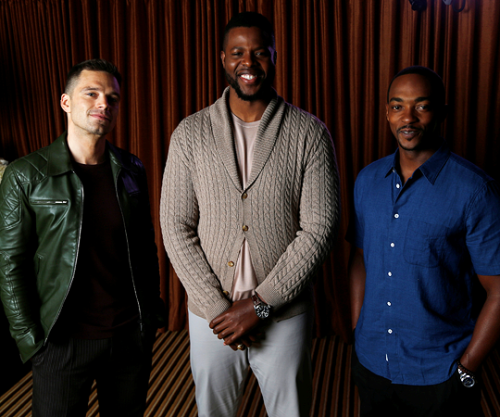 anakinskywalkers:Sebastian Stan, Winston Duke and Anthony Mackie promoting the “Avengers: Infinity W