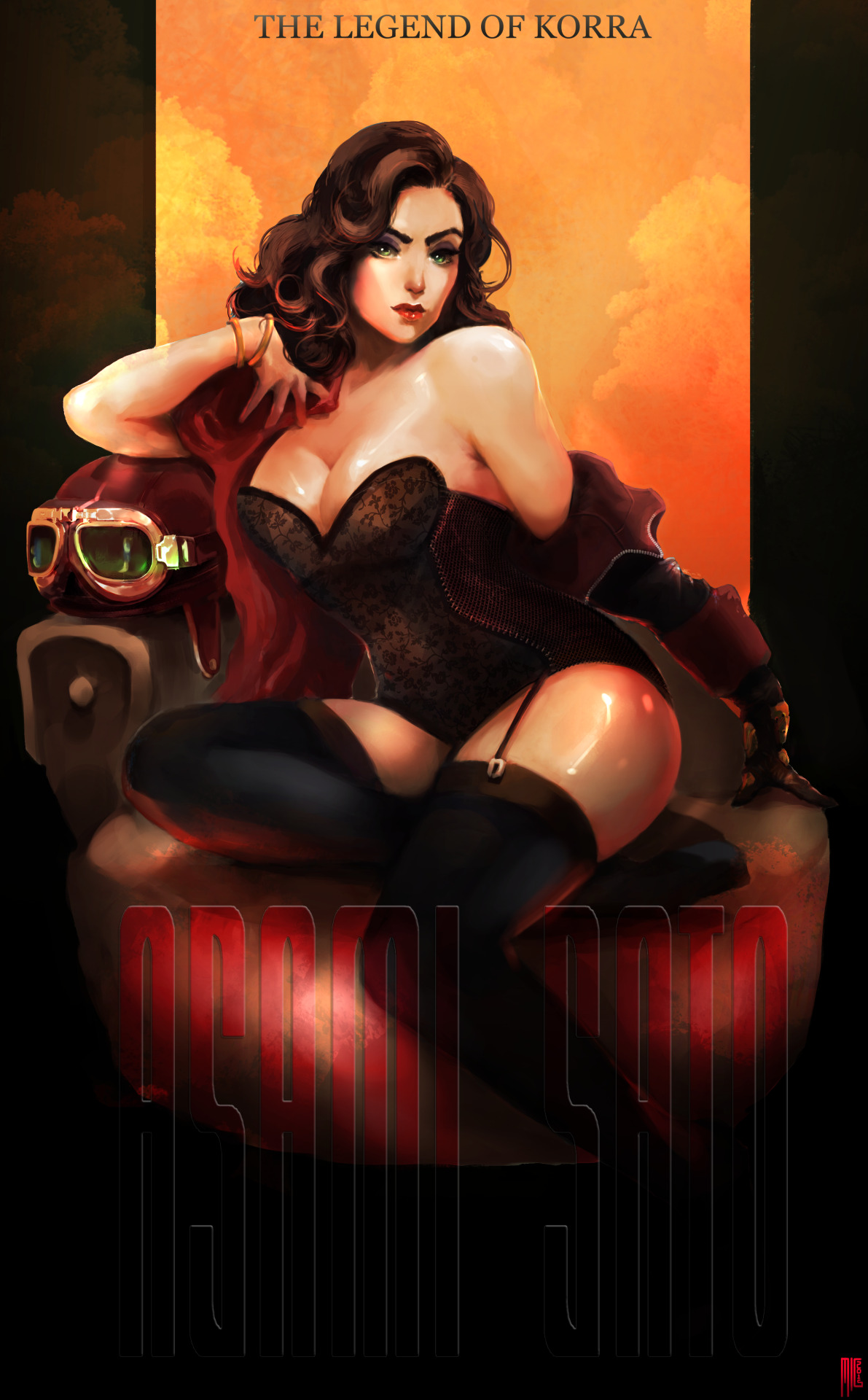 themikefertig:  Finally finished this Pin-up of Asami Sato kynero… enjoy this fam.