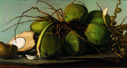 Thwack! You can practically hear the machete slicing through the coconut stalks in Francisco Oller’s