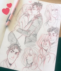 inkymint:I don’t remember how to draw on my tablet so messy otayuri sketches it is!
