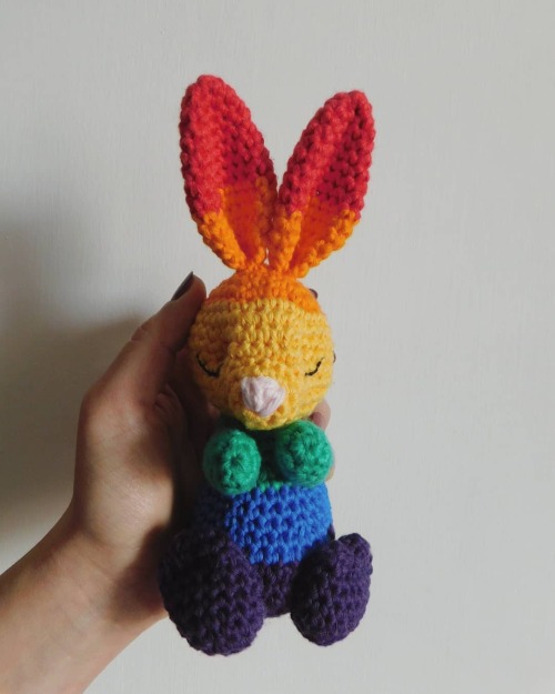 I used the scraps from the bag to make a little rainbow bunny Pattern will be coming sometime in the