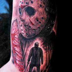 tattoosnyc:  Jason Vorhees tattoo. http://ift.tt/1J7dSA4 