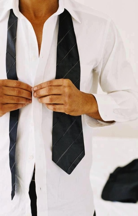 plaisierdisciplinee:  your-gentleman-caller:  My morning routine…  Mine as well…except I like to use the tie for other things