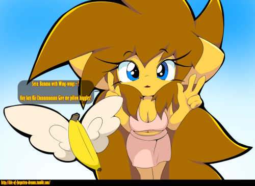 isle-of-forgotten-dreams:  //I don’t know where I went with this, but ya~   She wanted a Banana with wings ; 3;/   I’m getting used to the monitor  I just keep making mistakes still though. I been drawing on the big TV for awhile now kinda ruins
