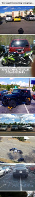 megabigchoco:  srsfunny:  Parking Like A Jerk Is Going To Get You In Trouble  Love this.