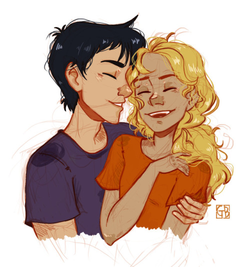 artofgabs: My previous Percabeth sketch reached 1000 notes, whaaat?So as a thank you i doodled this 