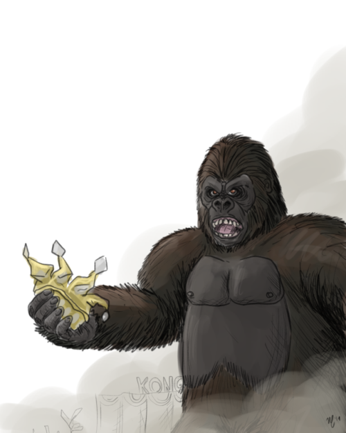 day 12 of kaiju monster march, King Kong! drew the 1976 version cause A) it’s a really impressive an