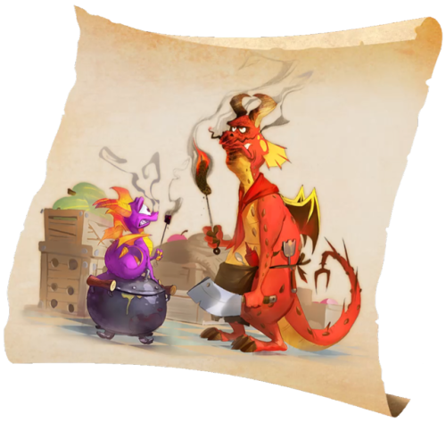 crocosec: Concept art from the credits of the first part of Spyro Reignited Trilogy. By   Nicholas Kole   & Devon Cady-Lee   