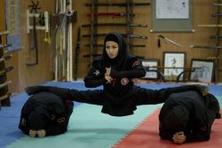 the-history-of-fighting:  Female ninjutsu practitioners showcase their skills in Iran