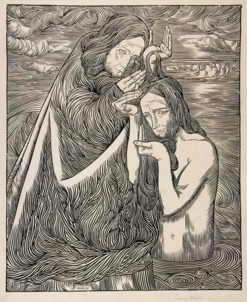 low-country:George Minne - Baptism of Christ (1899)